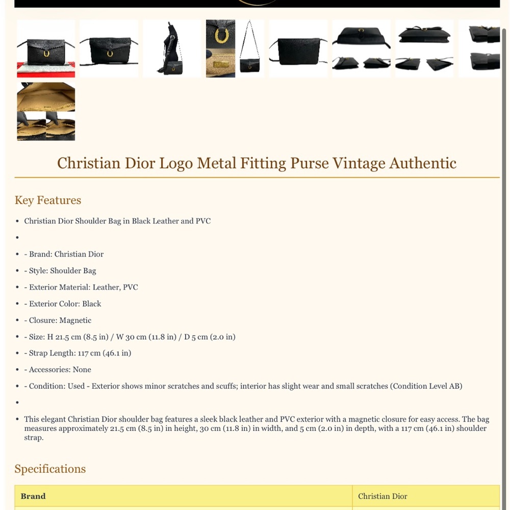 Dior Black Crossbody Bag with Gold Accent - Picture 11 of 11